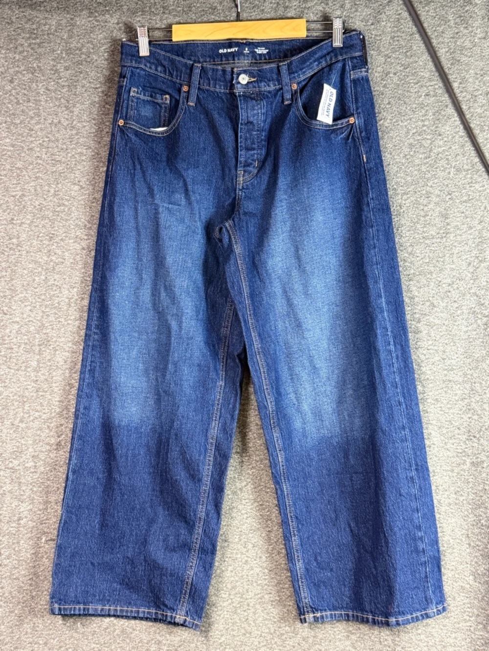 Old Navy Slouchy Wide Leg Jeans Mid Rise Dark Wash Size 6 Petite NWT